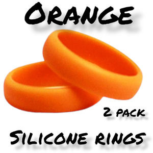Womens Orange Silicone Ring Pack
